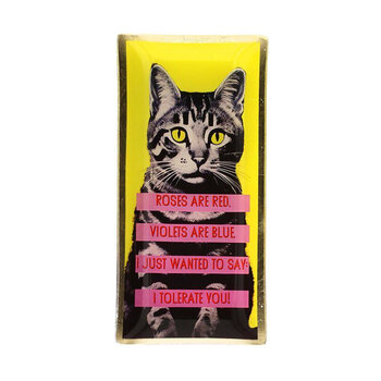 Love Plates Glasteller L - Katze, gelb