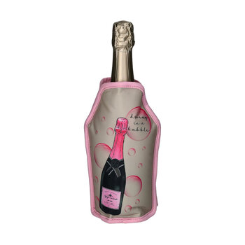 Froid Kühlmanschette - Champagnerflasche grau, rosa