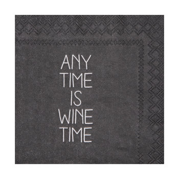 Cocktailserviette 25x25cm, Anytime is wine time