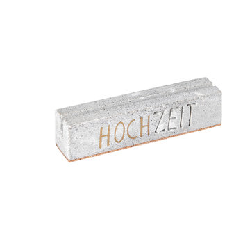 GOF Kartenhalter aus Terrazzo, Motiv: Hochzeit - Kartenhalter aus Terrazzo mit Korkboden mit Druck und/ oder