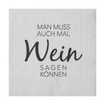 Cocktailserviette 25x25cm, Man muss auch mal Wein sagen