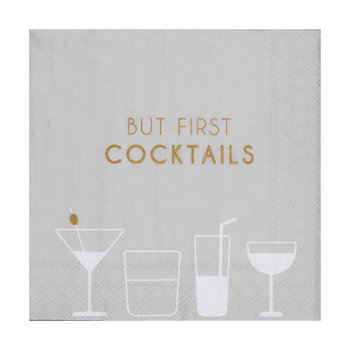 Cocktailserviette 25x25cm, But first Cocktails
