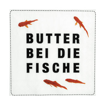 Cocktailserviette 25x25cm, Butter bei die Fische