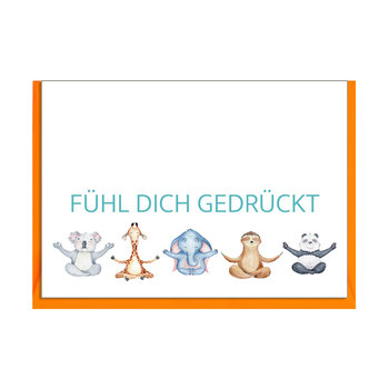 Faltkarte quer, FÜHL DICH GEDRÜCKT