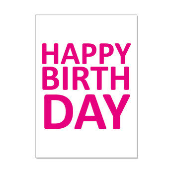 Postkarte hoch, HAPPY BIRTHDAY