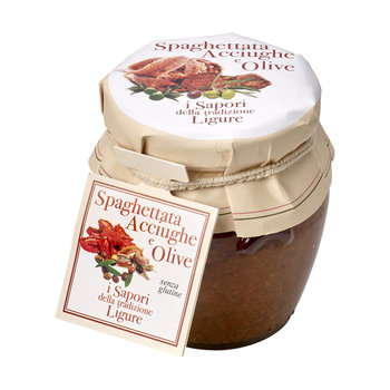 Spaghettata Acciughe e Olive - Spaghetti Sauce mit Sardellen und Oliven