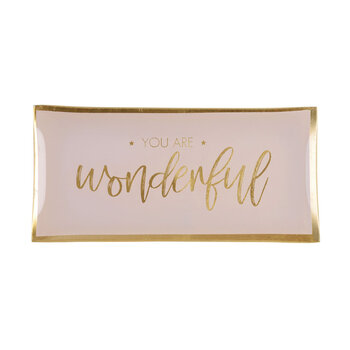 Love Plates Glasteller L - You are wonderful  gold/rosa