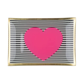 Love Plates Glasteller M - Herz pink