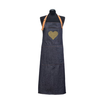 Küchenschürze DENIM, 100% Bio-Baumwolle HERZ