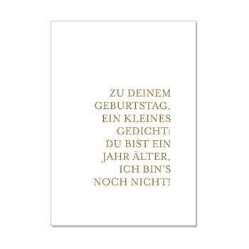 Postkarte hoch, ZU DEINEM GEBURTSTAG, EIN KLEINES GEDICHT: D