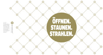 Banderole - Öffnen. Staunen. Strahlen.