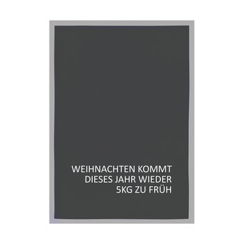 1730 Geschirrtuch schwarz 50x70cm - Motiv: Weihnachten kommt dieses Jahr