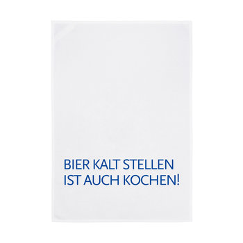 1730 Geschirrtuch weiss 50x70cm - Motiv: Bier Kalt stellen...