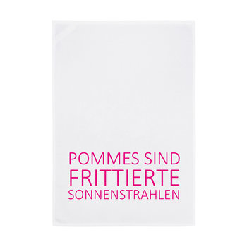 1730 Geschirrtuch weiss 50x70cm - Motiv: Pommes sind frittierte ...