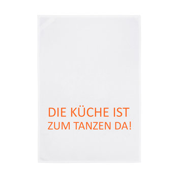 1730 Geschirrtuch weiss 50x70cm - Motiv: Die Küche ist zum Tanzen da...