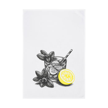1730 Geschirrtuch weiss 50x70cm - Moiv: Gin, zweifarbig