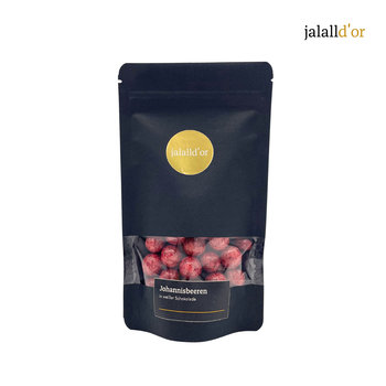 Johannisbeeren in weißer Schokolade 120g - Gefriergetrocknete schwarze Johannisbeeren mit weißer Joghur